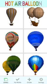 Hot Air Balloon Pixel Art Coloring By Number Screen Shot 3