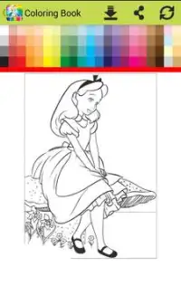 coloring  Alice on Wonderlandd go Screen Shot 3