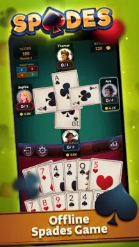 Spades Offline - Kartenspiele Screen Shot 0
