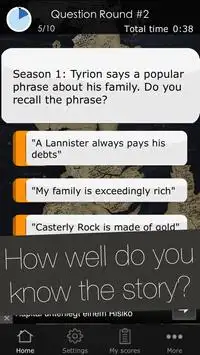 Quiz App for Game of Thrones Screen Shot 2