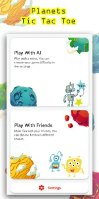 Planets Tic Tac Toe Game Screen Shot 0