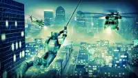 Flying Knight Superhero: Rescue Dark City 3D game Screen Shot 1