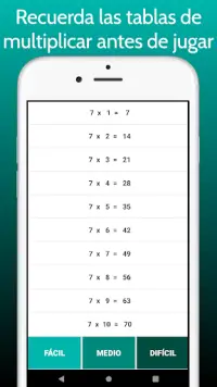 Tablas de Multiplicación Screen Shot 3