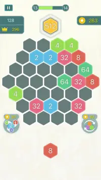 ヘキサポップ：2048までにマージ！無料の六角形マージパズルゲーム Screen Shot 4