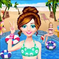 Summer Pool Party-Decorate Girls Swimming Pool Fun Screen Shot 1