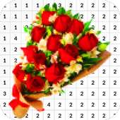 Flower Bouquet Color By Number - Pixel Art