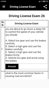 Driving License Exam Screen Shot 2