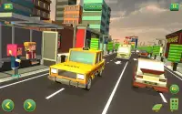 Blocky Taxi Car City Driving : Pixel Taxi Sim Game Screen Shot 7