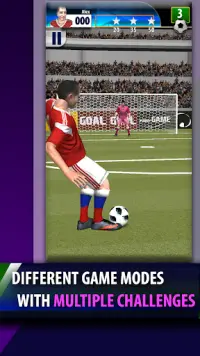 tendangan Sebenar percuma permainan bola sepak 3D Screen Shot 1