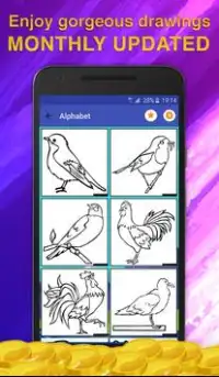 Birds & Animals Kids Coloring Screen Shot 1