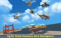 Blocky Helicopter City Heroes Screen Shot 4