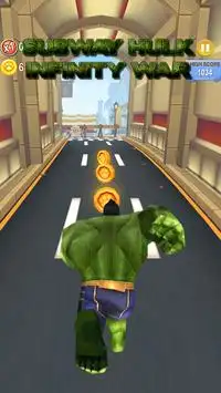 Subway Hulk Hero Run: Infinity War Screen Shot 2
