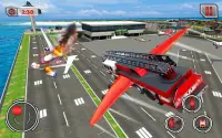 비행 소방관 트럭 변형 로봇 게임 Screen Shot 13