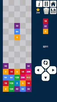 2048 Drop n Merge Numbers: Match 3 Columns Puzzle Screen Shot 2