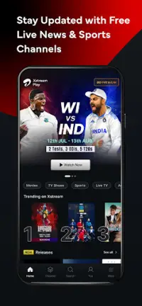 Xstream Play: Movies & Cricket Screen Shot 1