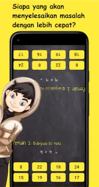 Math Duel: Permainan 2 pemain Screen Shot 1