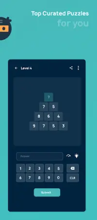 Number Ninja - Math Quizzes, Puzzles & Riddles Screen Shot 0
