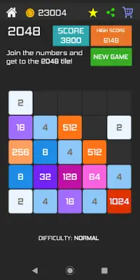 Black 2048 Puzzle Game Screen Shot 0