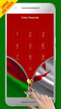 Algeria Flag Zipper LockScreen Screen Shot 1