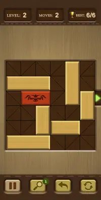 Unblock Puzzle Free Game - Slide & Move Red Wood Screen Shot 1