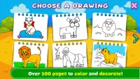 जानवरों को रंगना और सीखना Screen Shot 1