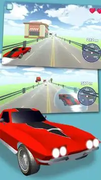 Turbo Cars 3D - Dodge jeu d'éviter les obstacles Screen Shot 0