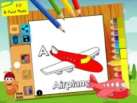 ABC alphabet flashcards coloring pages for kids Screen Shot 6