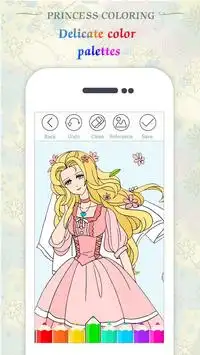 Pincess Girls Boyama Sayfaları: Boyama Prensesleri Screen Shot 1