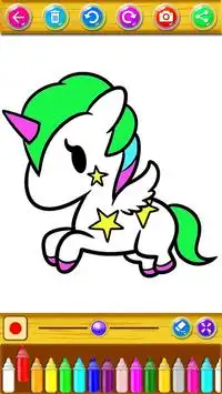 Coloring Horse Pony Hair Rainbow Screen Shot 2