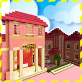 Pink house for girls. Craft maps