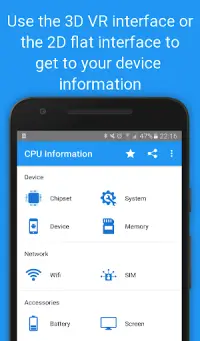 CPU Information : View your Device Info in 3D VR Screen Shot 1