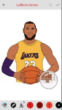 Jogadores de basquete de arte de pixel e coloração Screen Shot 0