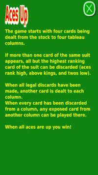 Classis Aces Up Solitaire Card Game Screen Shot 1