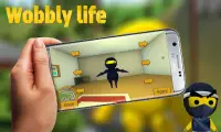Flat Wobbly ninja life: fall woblilife Screen Shot 4