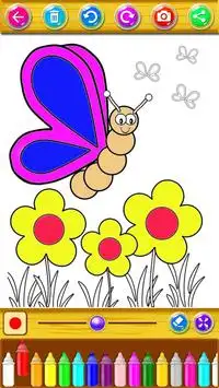 coloring butterfly animals in the garden Screen Shot 5