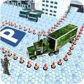 caminhão do exército estacionamento