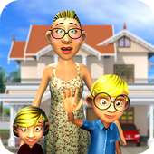 família feliz super avó virtual: grande mãe 3D