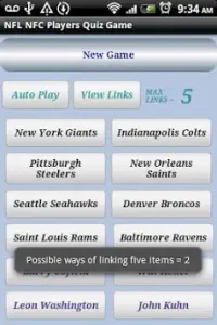 NFL NFC Players Quiz Game FREE Screen Shot 2