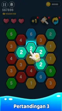 Gabungkan Hexagon Pop - Mencocokkan 3 Game Puzzle Screen Shot 0