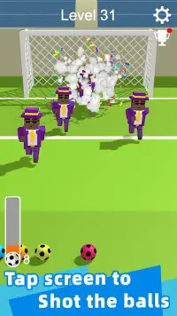 स्ट्रेट स्ट्राइक - 3 डी फुटबॉल शॉट गेम Screen Shot 0