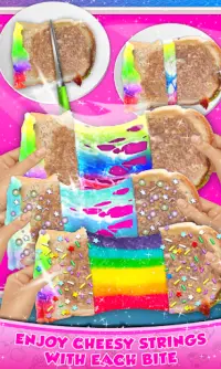 ¡Sandwich de queso a la parilla con arco iris! Coc Screen Shot 4