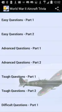 World War 2 Aircraft Trivia Screen Shot 0