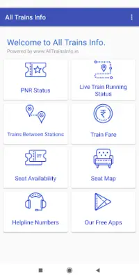 All Trains Info & PNR Status - IRCTC Railway App Screen Shot 0