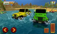 Surfista agua aventura jeep - carrera coche playa Screen Shot 1