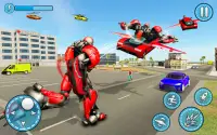 jogo de transformação carro robô limusina voando Screen Shot 13