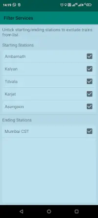 Mumbai Local Train Timetable Screen Shot 3