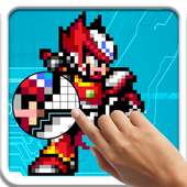 Farbe nach Anzahl Superhero Malbuch Pixel Art