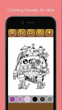 Doodle Art Coloring Page - Easy Screen Shot 8