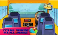 School Bus Cleanup & Repair: Cleaning Games Screen Shot 0