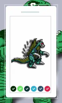 Kaiju Pixel Art Colored By Number Screen Shot 3